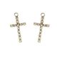 JF 3.5CM DIAMANTE CRUCIFIX SILVER 2PC