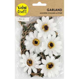 GARLAND TWINE NAT W WH DAISY - LEAF 1PC