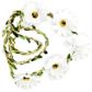 Garland Twine Nat W Wh Daisy Leaf 1Pc