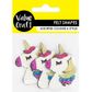 FELT SHAPE W GLITTER UNICORN 3PC