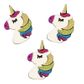 FELT SHAPE W GLITTER UNICORN 3PC