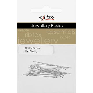 Head Pin Ball 35mm Silver 20Pcs