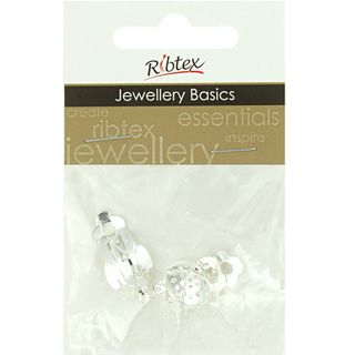 Earring Clip On With Holes Silver 2Pcs