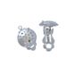 Earring Clip On With Holes Silver 2Pcs
