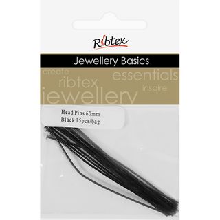 Head Pins 60mm Black 15Pcs