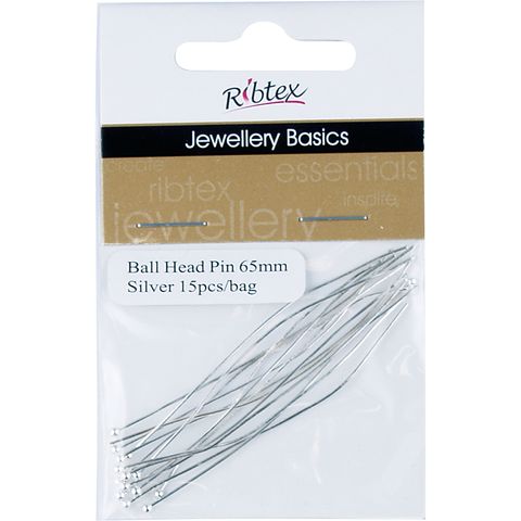 Head Pin Ball 60mm Silver 15Pcs