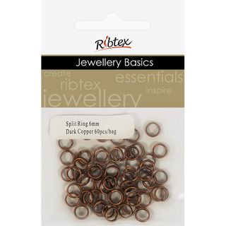 Split Rings 6mm Dark Copper 60Pcs