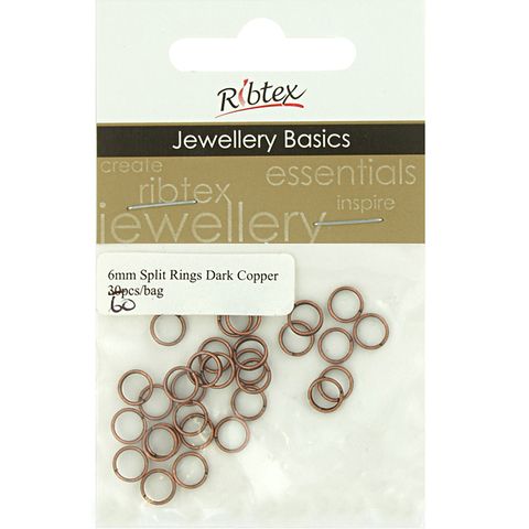 Split Rings 6mm Dark Copper 60Pcs