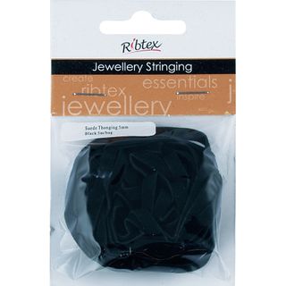 Faux Suede Thonging 5mm Black 5m