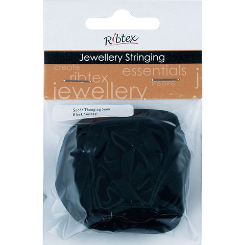 Faux Suede Thonging 5mm Black 5m