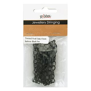 JF CHAIN TWISTED OVAL LK 9X6MM BLACK 1M