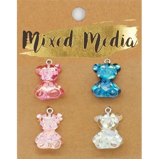 CHARM GLITTER BEARS 4PC MULTI