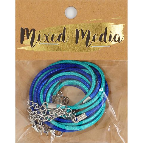 READY MADE WAXCORD BRACELET 4PC BLU TURQ