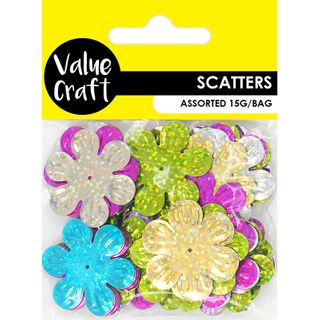 Craft Scatters Holographic Lg Flower 15G
