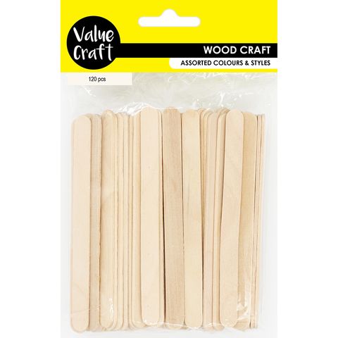 CRAFT WOODEN ICY POLE STICK NAT 120PCS