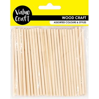 CRAFT WOODEN STICKS 10CM NAT 50PCS