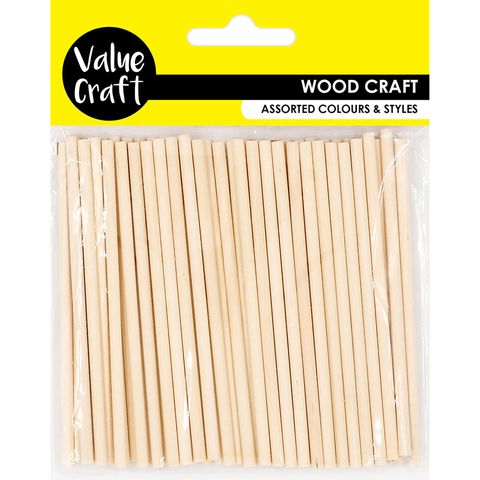 CRAFT WOODEN STICKS 10CM NAT 50PCS