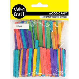 CRAFT WOOD ICYPOLE STICK 55MM MULTI 250P