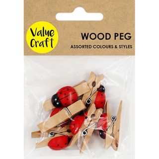 WOOD PEGS LADYBUGS 6PCS