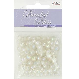 Bead Plastic Round 6-8mm White AB 20G