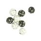 Bead Plastic Round Black   White 20G