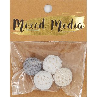 Mm Knitted Bead 16Mm Naturals 4Pc