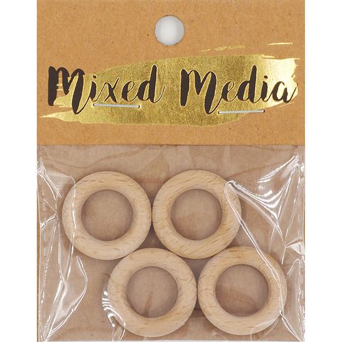 MM BEECHWOOD WOOD MAC RING 25mm 4pc
