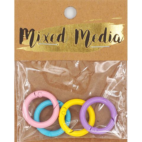 MM METAL O RING CLIPS MULTICOLOUR 4PCS