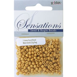 Bead Glass Seed 3.6mm Matt Gold 25G