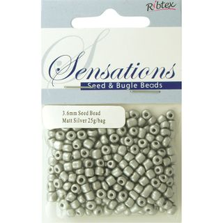 Bead Glass Seed 3.6mm Matt Silver 25G