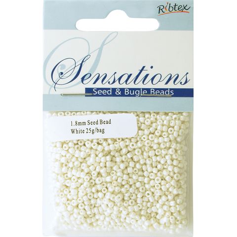 Bead Glass Seed 1.8mm Gloss White 25G