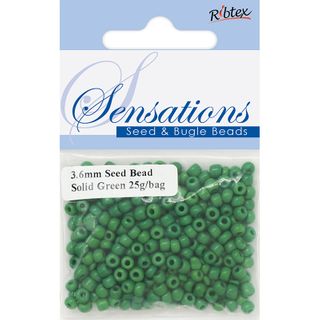 Bead Glass Seed 3.6mm Solid Green 25G