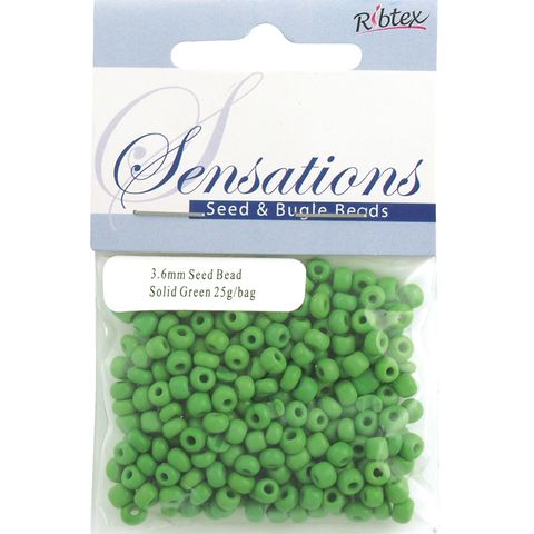 Bead Glass Seed 3.6Mm Solid Green 25G
