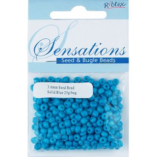 Bead Glass Seed 3.6mm Solid Blue 25G