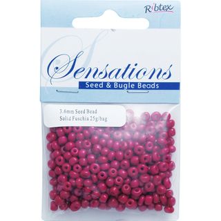 Bead Glass Seed 3.6mm Solid Fuchsia 25G