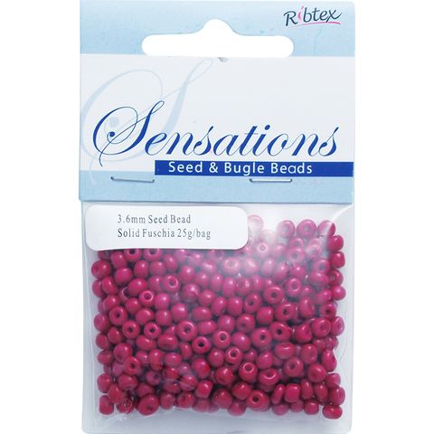 Bead Glass Seed 3.6mm Solid Fuchsia 25G
