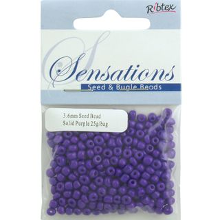 Bead Glass Seed 3.6mm Solid Purple 25G