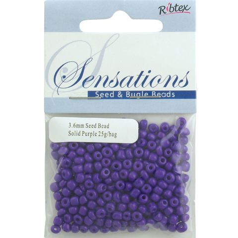 Bead Glass Seed 3.6mm Solid Purple 25G