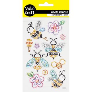 STICKERS CRYSTAL DOTS BEES 1SH