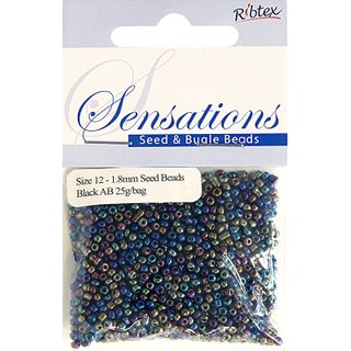 Bead Glass Seed 1.8Mm Black Rainbow 25G