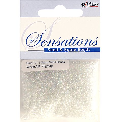 Bead Glass Seed 1.8Mm White Rainbow 25G