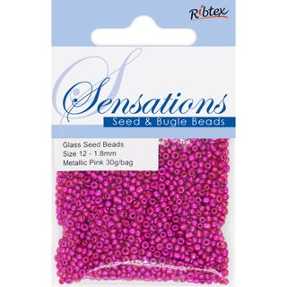 Bead Glass Seed 1.8Mm Metallic Pink 30G