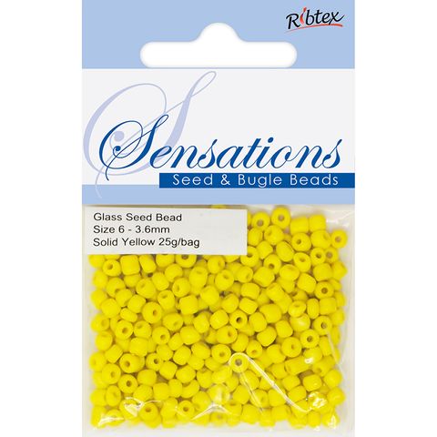 Bead Glass Seed 3.6mm Solid Yellow 25G