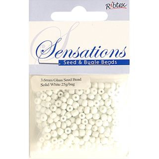 Bead Glass Seed 3.6Mm Solid White 25G