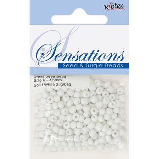 Bead Glass Seed 3.6Mm Solid White 25G