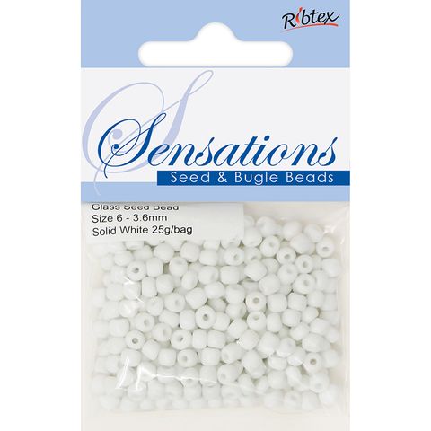 Bead Glass Seed 3.6Mm Solid White 25G