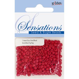 Bead Glass Seed 3.6mm Solid Red 25G
