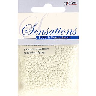 Bead Glass Seed 1.8mm Solid White 25G