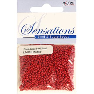 Bead Glass Seed 1.8mm Solid Red 25G