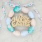 EASTER GOLD SPOT EGGS W/ FEATHERS 6PCS